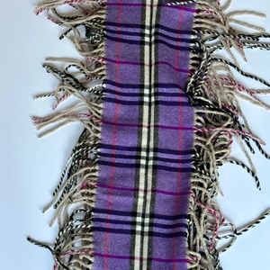 Skinny Burberry Purple Nova Check Cashmere scarf